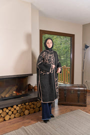 Desen Dokulu Oversize Panço – Antrasit & Pudra 235596