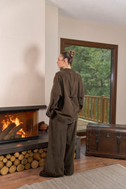 FLR-04 Kadife Takım-Kahverengi