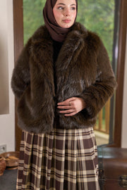 Kısa Kürk Kahverengi FLR-01