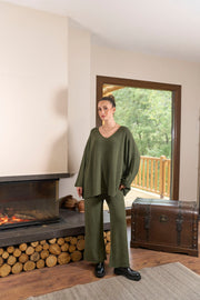 14933-Triko V Yakalı Takım Haki