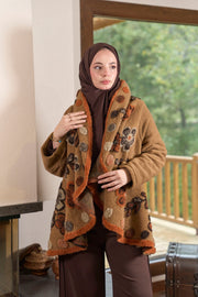 Keçe Desenli Ceket-Kiremit 21052