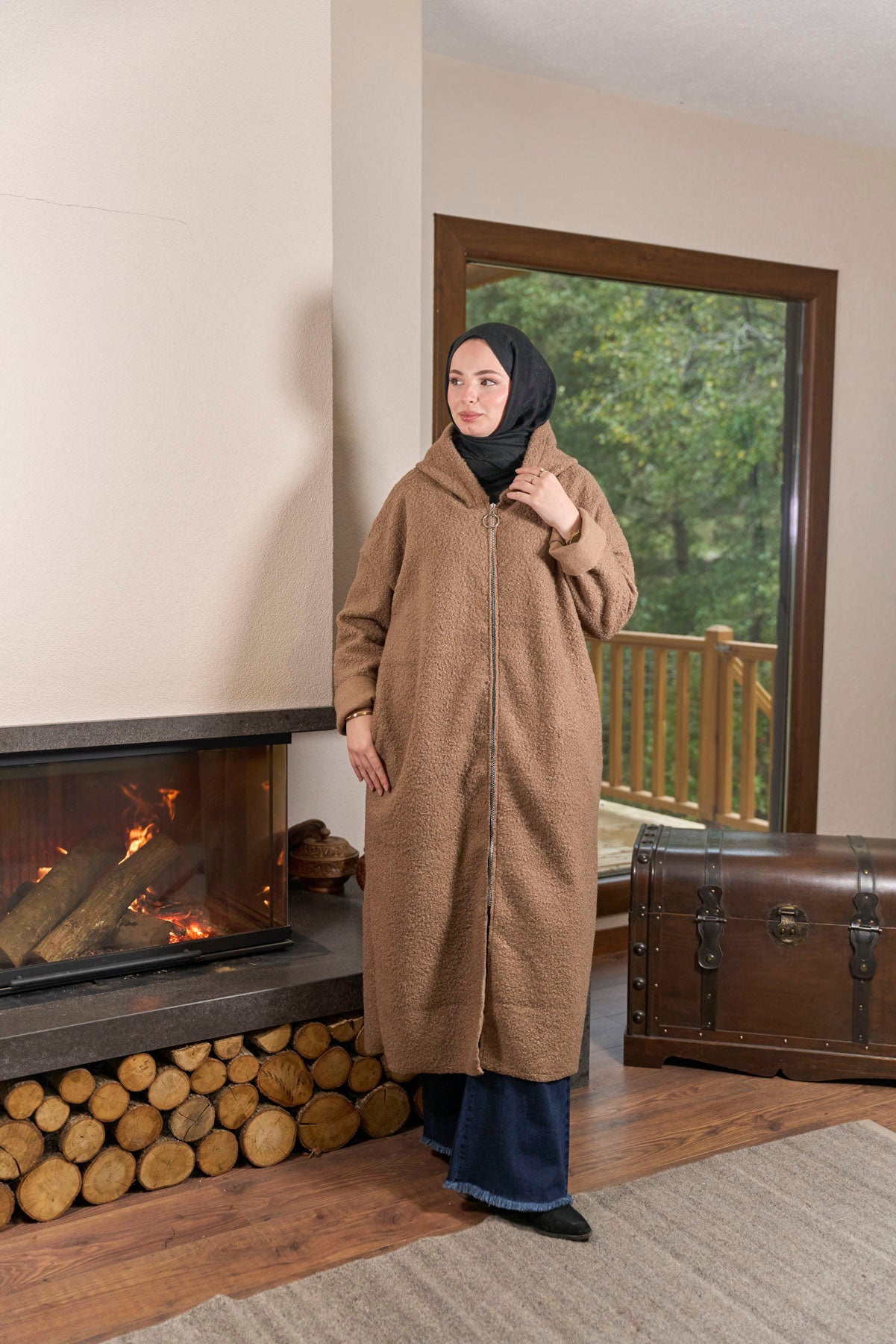 Teddy Buklet Kaban Sütlü Kahve