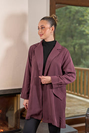 Tensel Kumaş Ceket Mürdüm