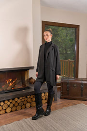 Tensel Kumaş Ceket Siyah