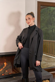 Tensel Kumaş Ceket Siyah