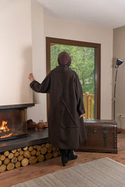 FLR-Uzun Keçe Mont Kahverengi