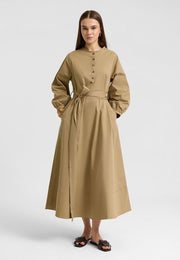 Kuşaklı Elbise Haki-RS262349