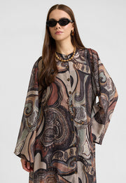 Shiro Botan Mocha Elbise-RS26E0210