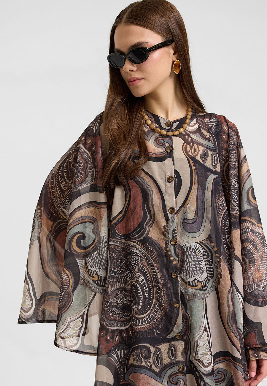Shiro Botan Mocha Elbise-RS26E0210