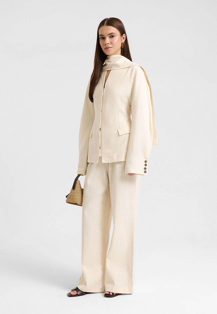 Elia Bağlamalı Ceket Pantolon Takım-RS901298