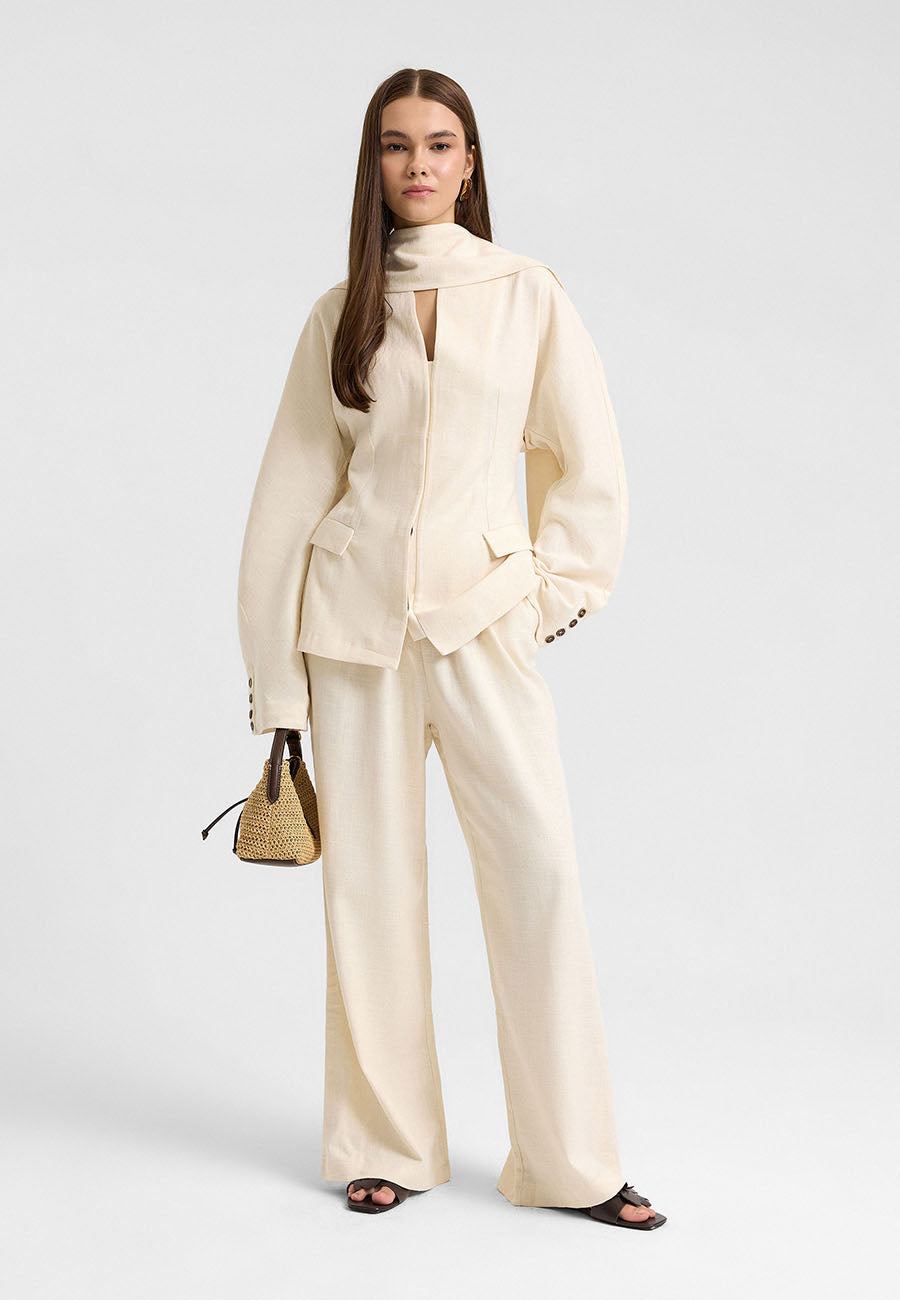 Elia Bağlamalı Ceket Pantolon Takım-RS901298