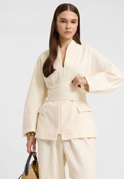 Elia Bağlamalı Ceket Pantolon Takım-RS901298