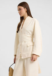 Elia Bağlamalı Ceket Pantolon Takım-RS901298