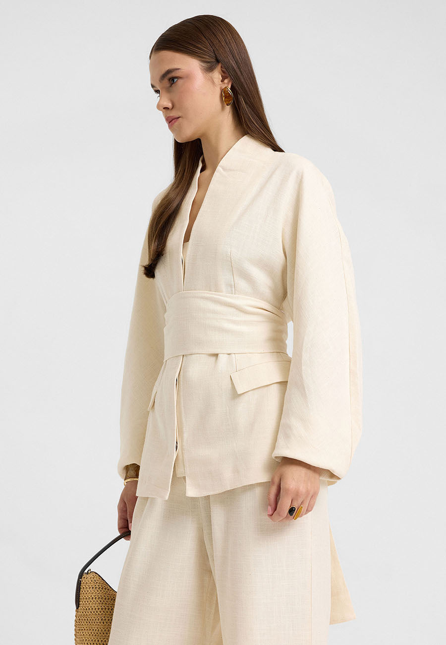 Elia Bağlamalı Ceket Pantolon Takım-RS901298