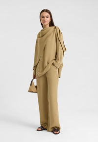 Rin Drape Yaka Bluz Takım Çağla-RS268625
