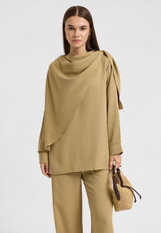 Rin Drape Yaka Bluz Takım Çağla-RS268625
