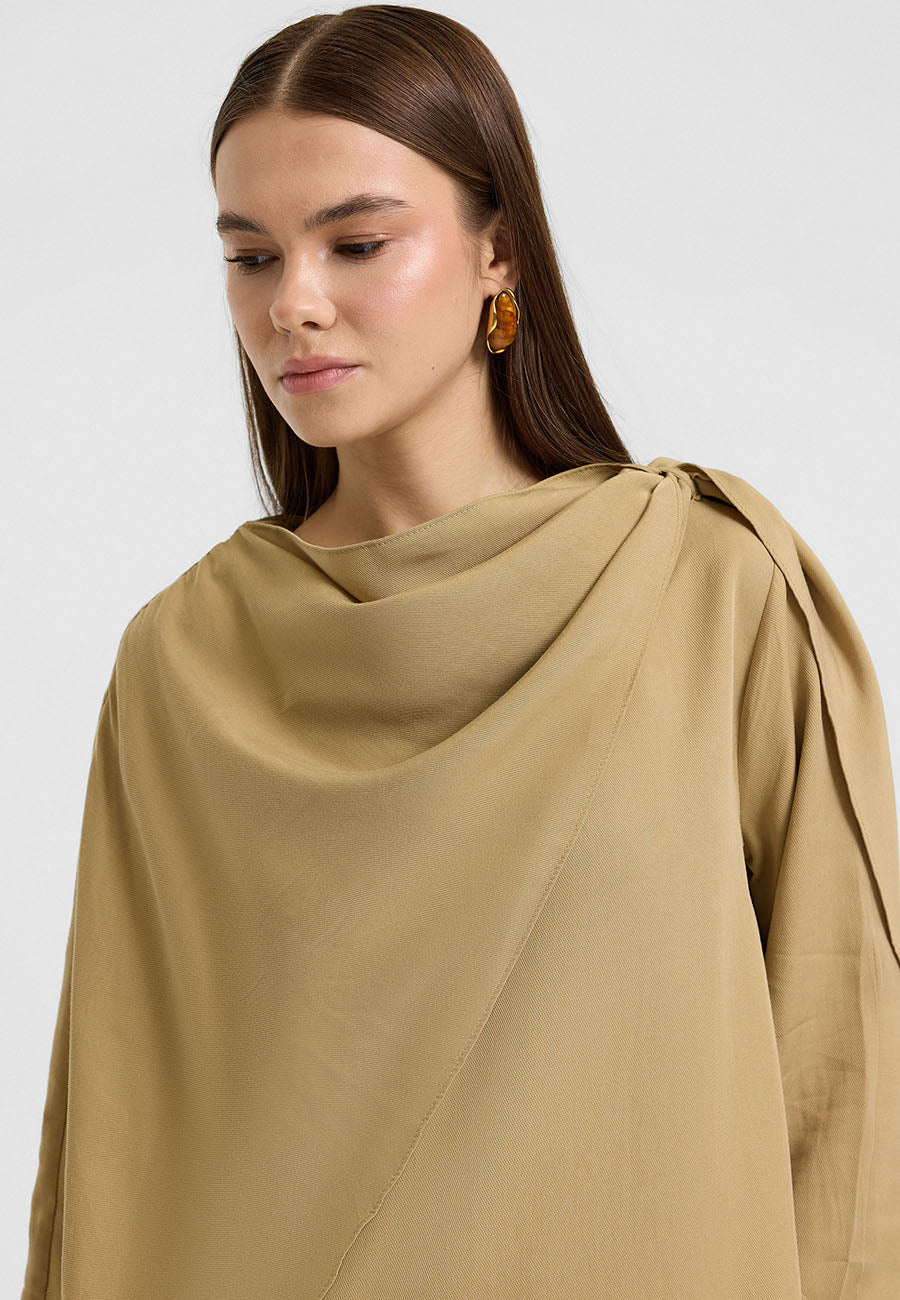 Rin Drape Yaka Bluz Takım Çağla-RS268625