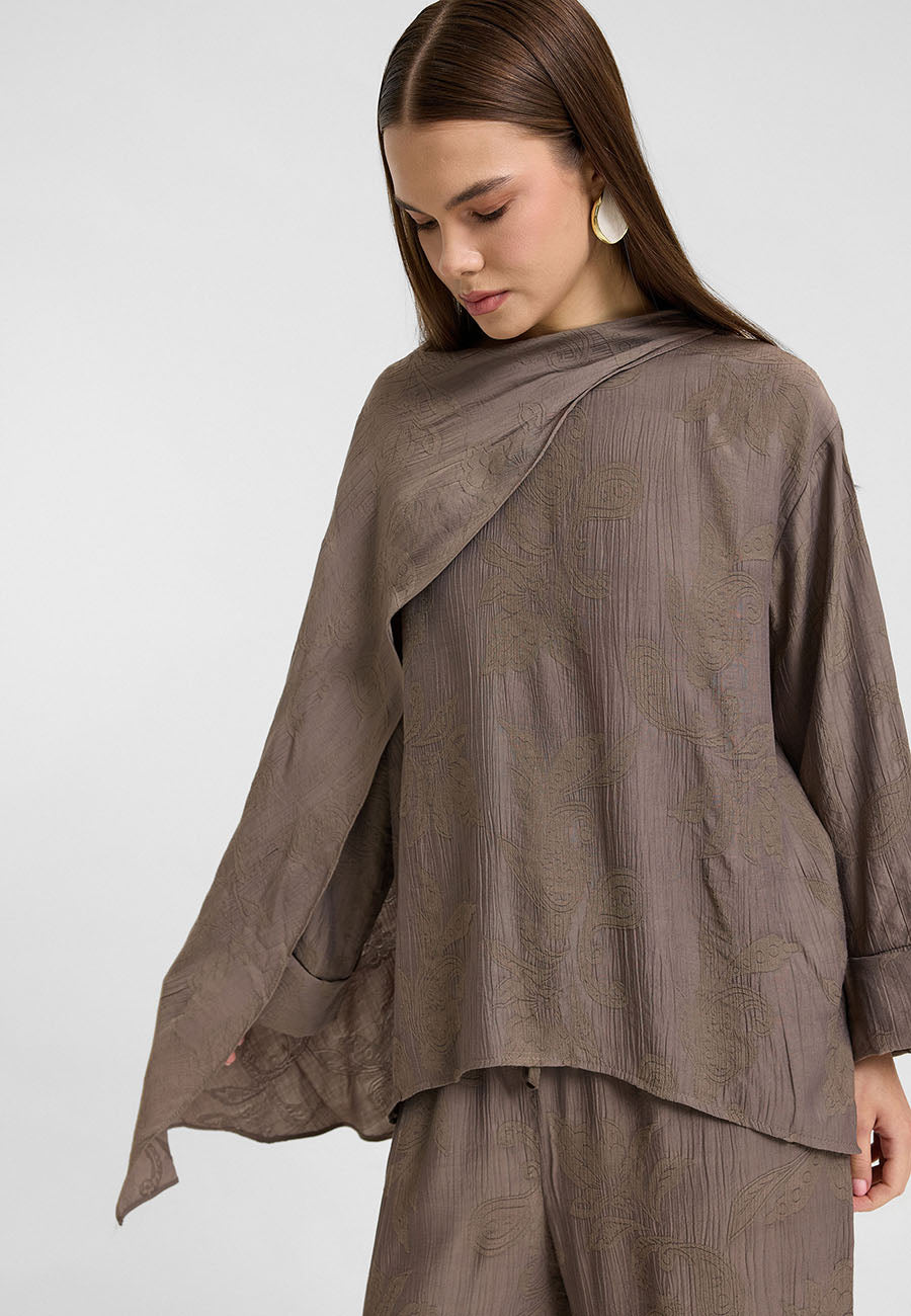 Mori Şal Detay Takım Duman-RS269089