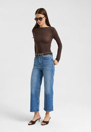 Kemerli Kısa Pantolon Mavi-RS72299
