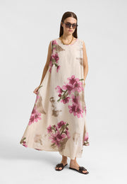 Sakura Keten Ceket Elbise Krem-RS26F6063