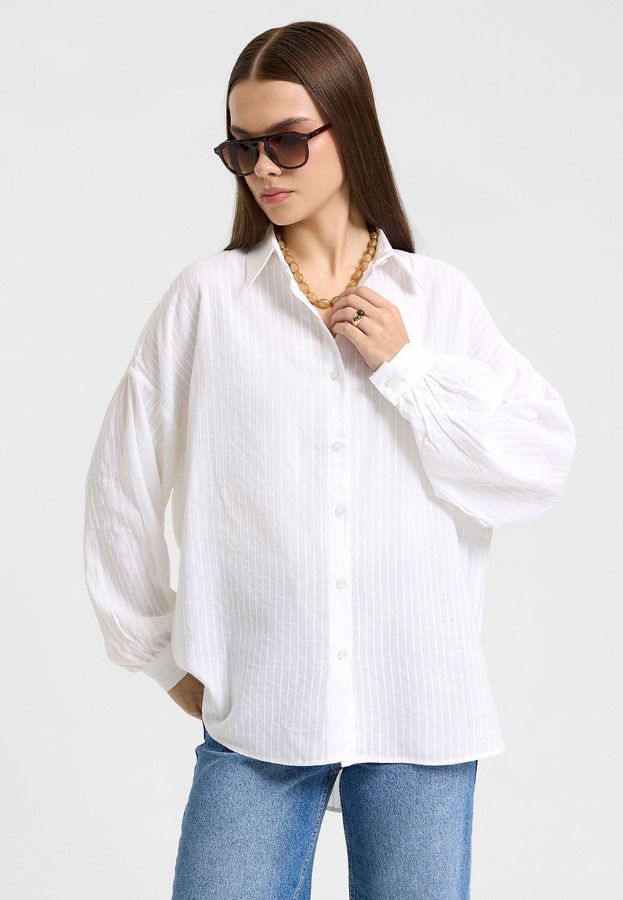 Soft Pamuk Oversize Gömle-RS34151