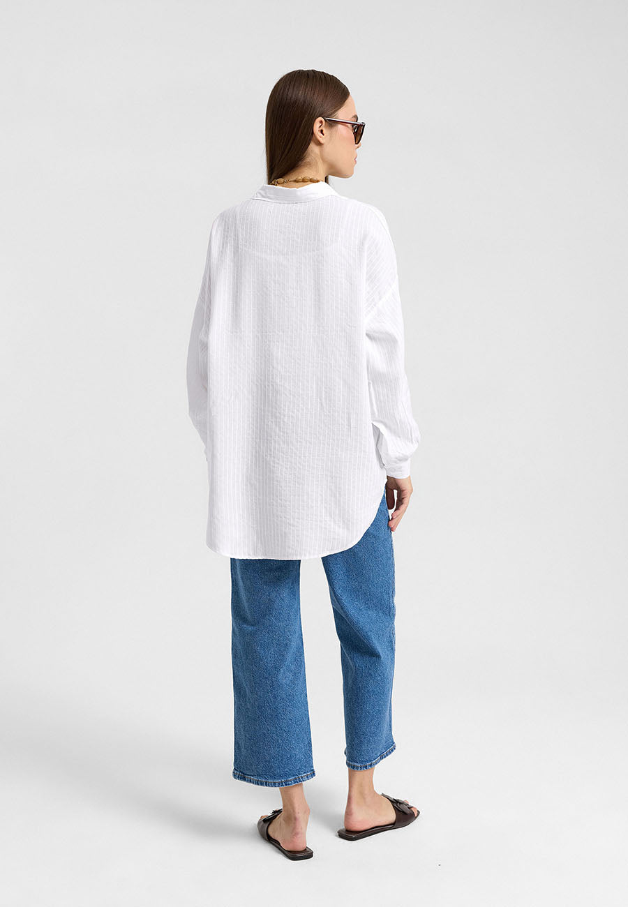 Soft Pamuk Oversize Gömle-RS34151