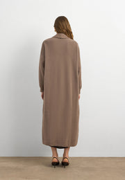 Sakal İplik Model Uzun Hırka Vizon