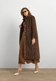 Velura Noir Kaşmir Kürk Kaban Kahve