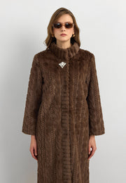 Velura Noir Kaşmir Kürk Kaban Kahve