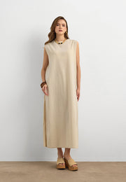 Keten Gömlekli İkili Takım Krem