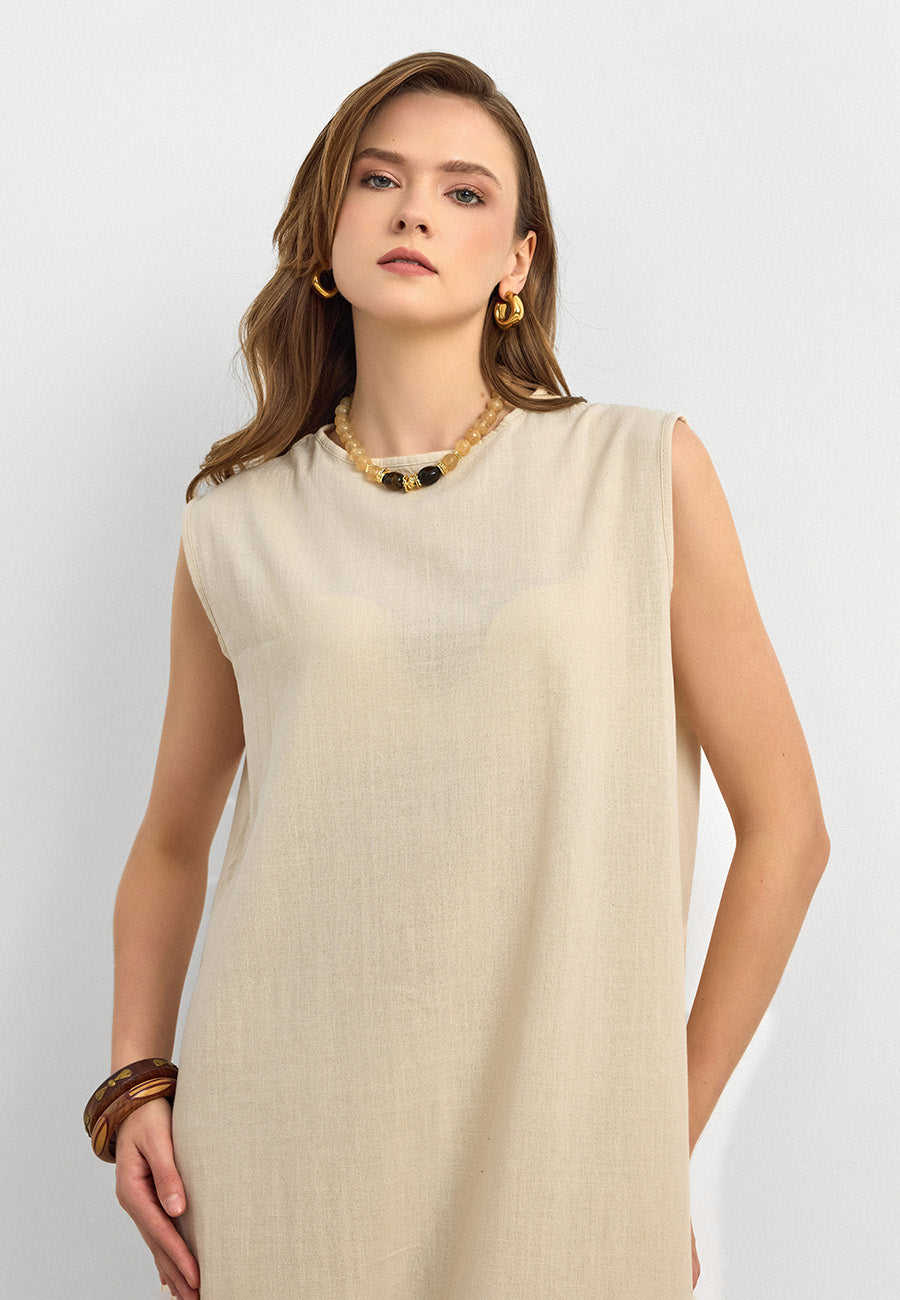 RS Keten İç Elbise Krem