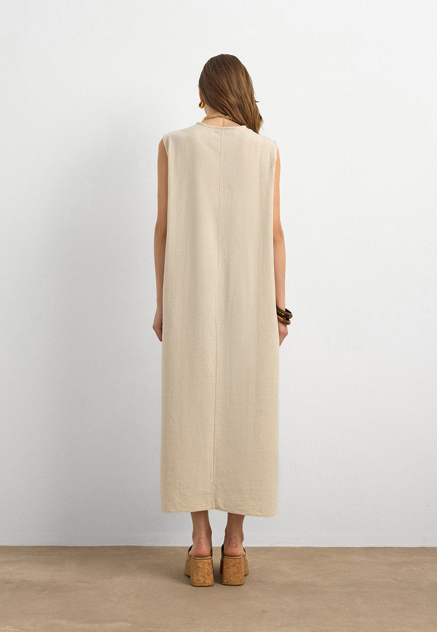 RS Keten İç Elbise Krem