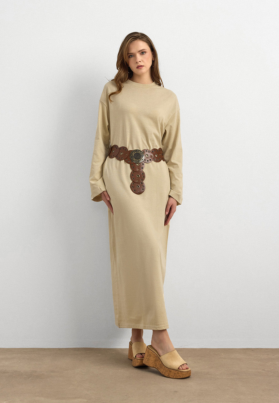 Zımbalı Suni Deri Kemer