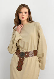 Zımbalı Suni Deri Kemer