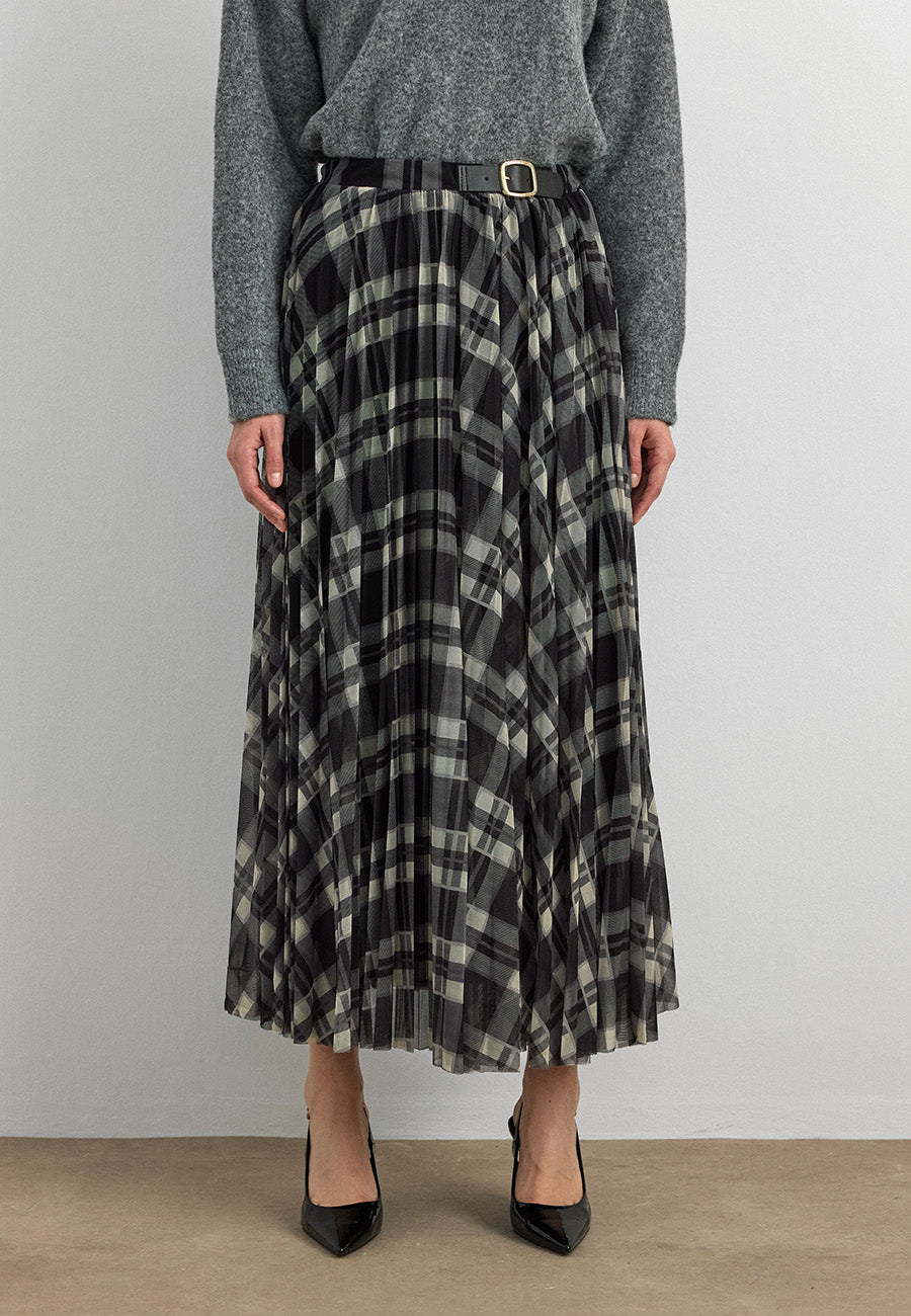 7222 Piliseli Kareli Etek