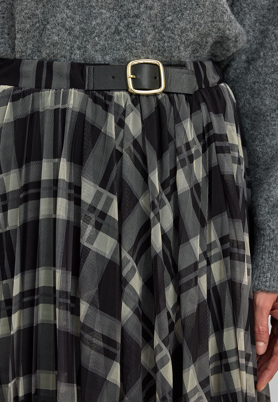 7222 Piliseli Kareli Etek