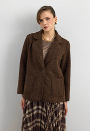 %100 Keçe Ceket-Kahverengi
