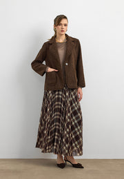 %100 Keçe Ceket-Kahverengi