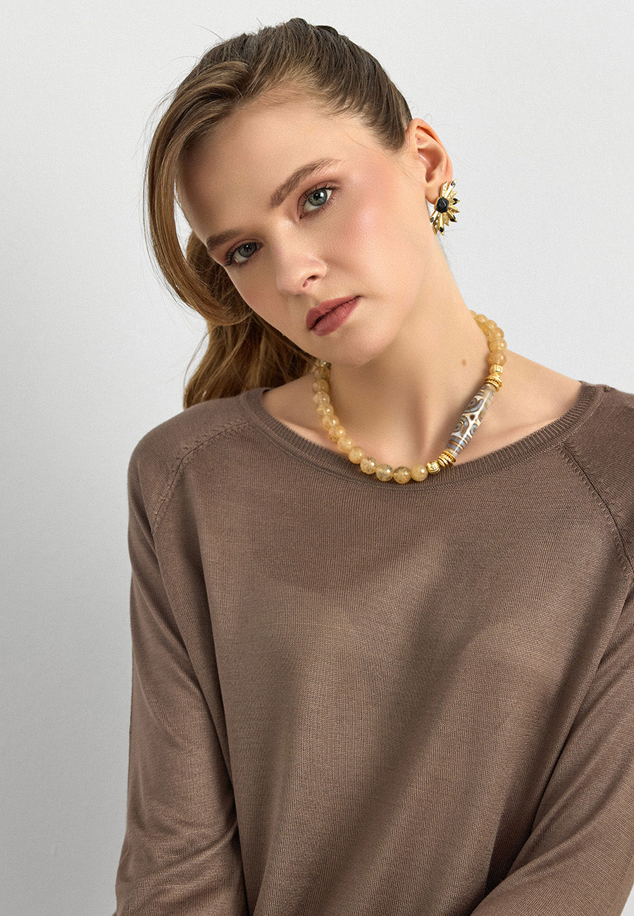 10536 Bisiklet Yaka İnce Triko-Vizon