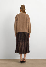 10640 Bisiklet Yaka Yumuşak Dokulu Kazak-K. Bej Mel.