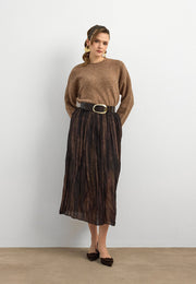 10640 Bisiklet Yaka Yumuşak Dokulu Kazak-K. Bej Mel.