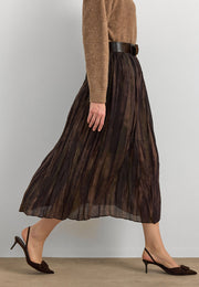 Doğal Akışlı Desenli Kemerli Etek