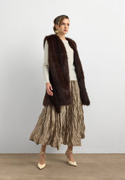 Kisya Tüylü Bağlamalı Yelek