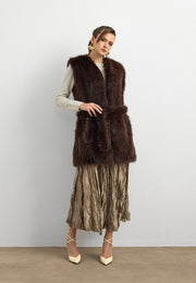 Kisya Tüylü Bağlamalı Yelek