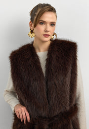 Kisya Tüylü Bağlamalı Yelek