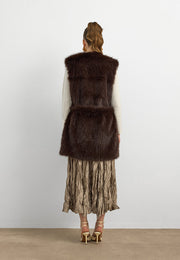 Kisya Tüylü Bağlamalı Yelek