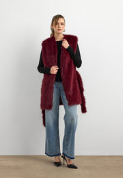 Kisya Tüylü Bağlamalı Yelek