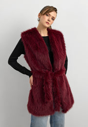 Kisya Tüylü Bağlamalı Yelek