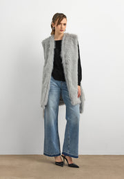 Kisya Tüylü Bağlamalı Yelek