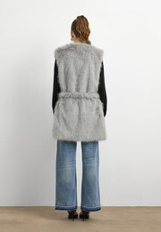 Kisya Tüylü Bağlamalı Yelek